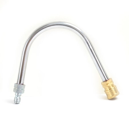 Interstate Pneumatics 12" Chrome Gutter Cleaner (Gooseneck) Attachment Coupled with 1/4" Brass Quick Coupler x 1/4" Plug PW7206